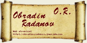 Obradin Radanov vizit kartica